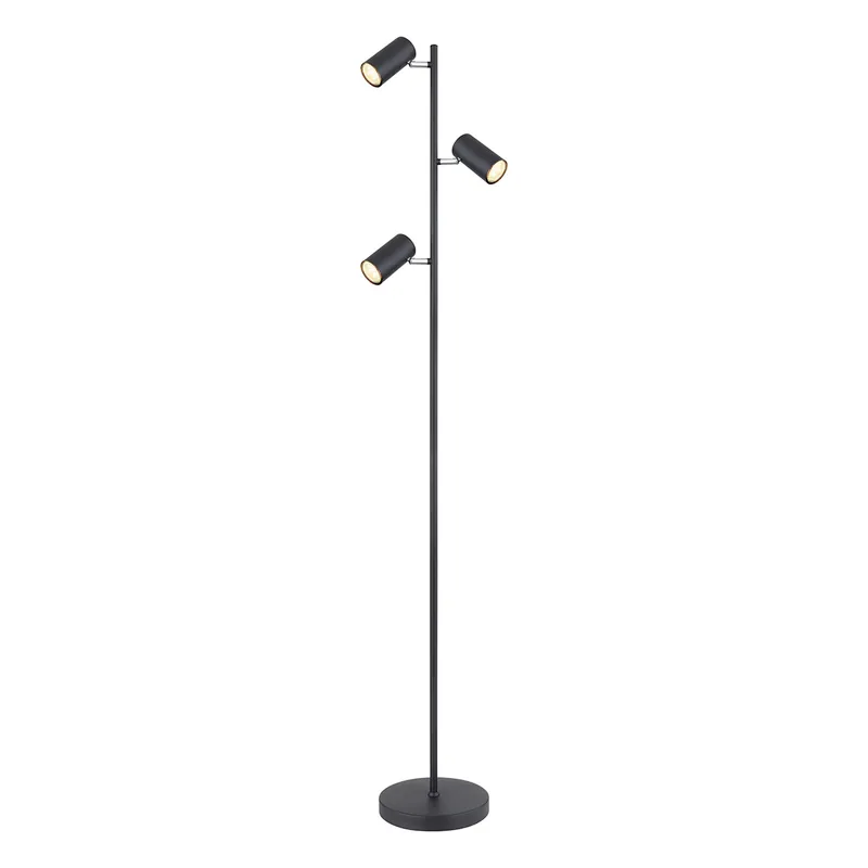 Jetzt Kaufen Schwarze Stehlampe 3-Spots-Stange Globo Robby