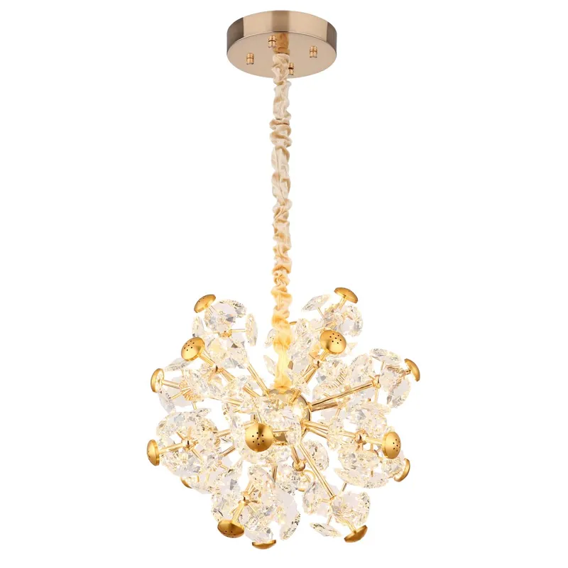 Elegante goldfarbene Hängelampe mit Kristallkugeln Floriella Must-Have