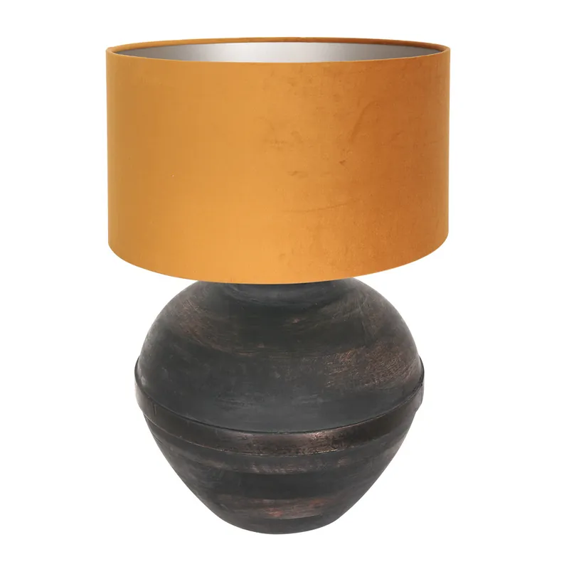 Sale Ländliche schwarze Holztischlampe Anne Light & Home Lyons