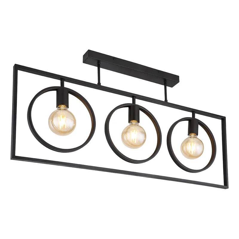 Rabatt Lange schwarze Retro Deckenleuchte Globo Markus