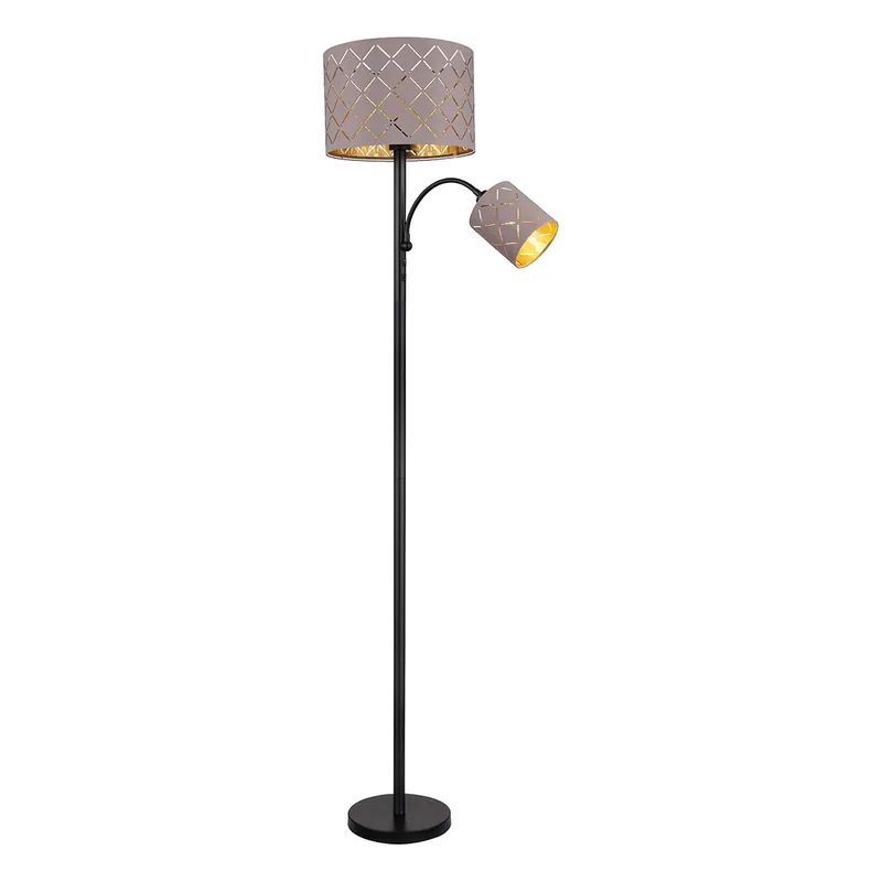 Abverkauf Retro schwarze Metall-Stehlampe Globo Sunna