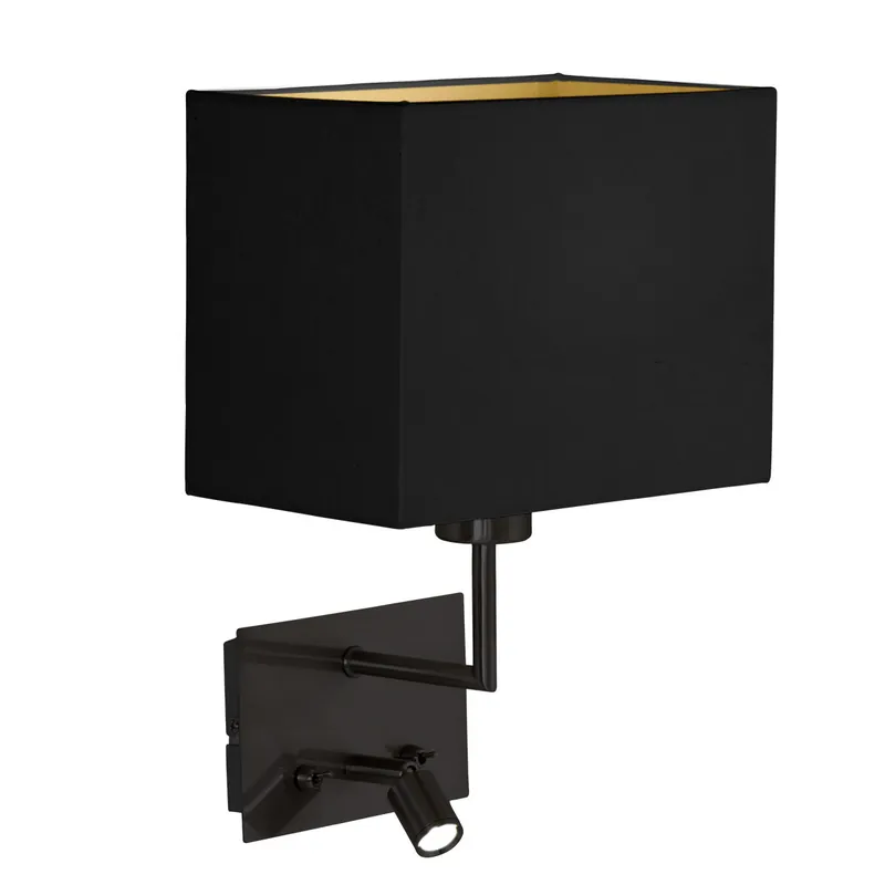 Neue Ware Moderne schwarze Wandlampe Rechteck Mexlite Nouveau