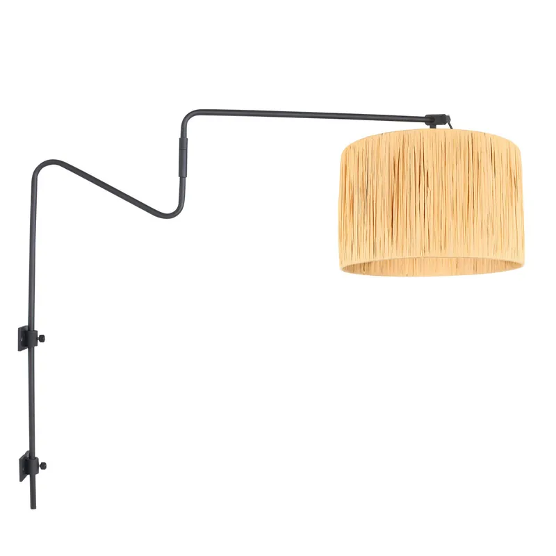 Mega-Angebot Wandleuchte mit Rattanschirm an Arm Anne Light & Home Linstrom