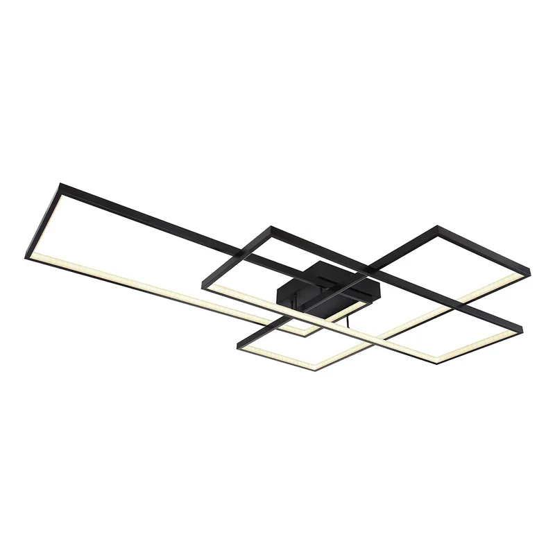 Highlight Moderne schwarze rechteckige Deckenlampe Globo Gabriel