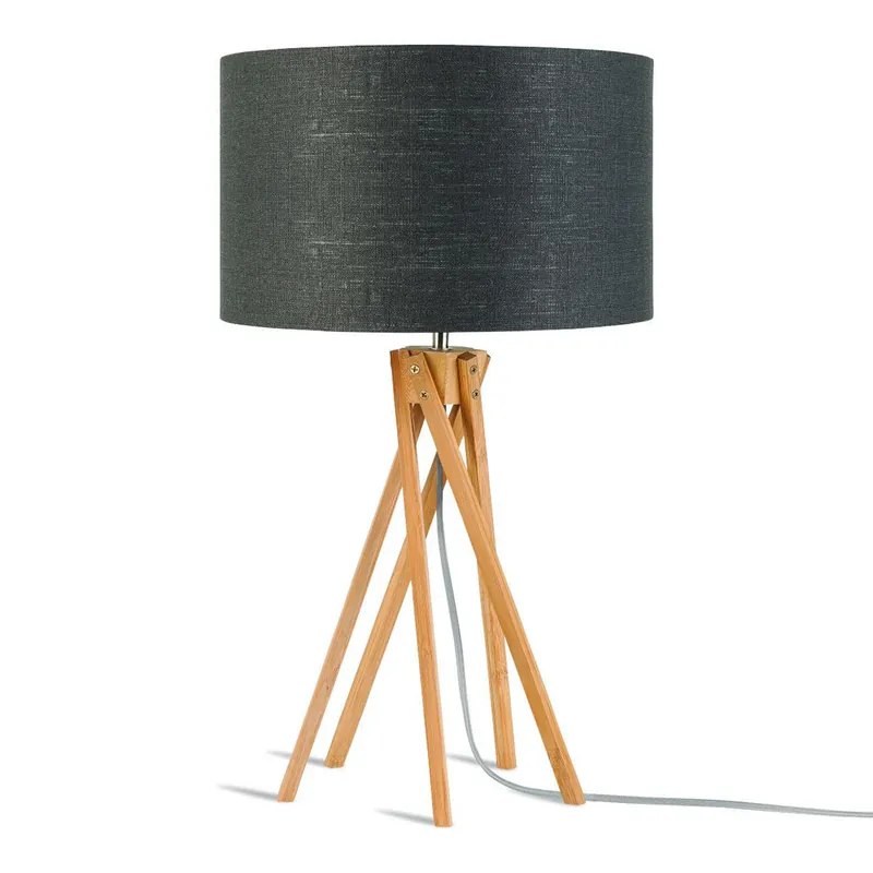 Nur Heute Graue Leinen Bambus bohemian Tischlampe GOOD&MOJO Kilimanjaro