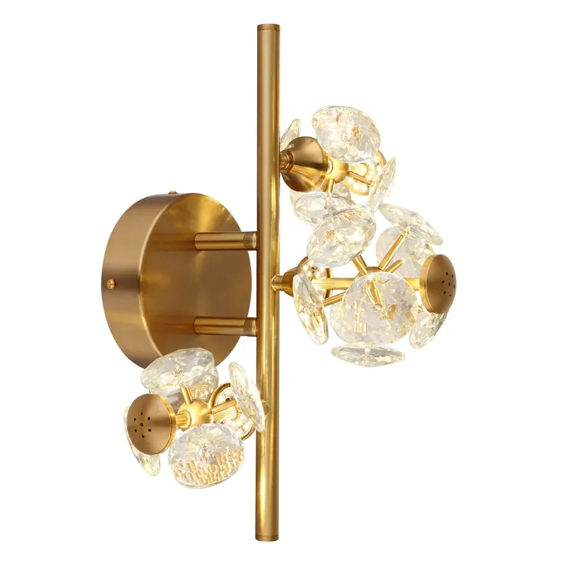 Markenprodukt Wandleuchte mit goldenem Rahmen und Kristallen Virina