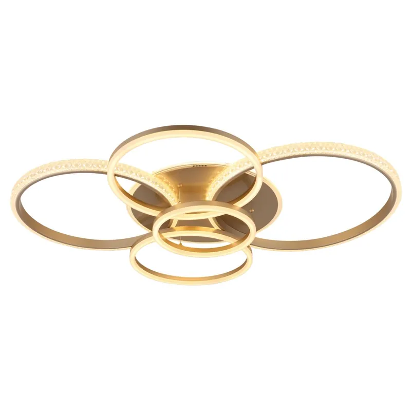 Meistverkauft Moderne Deckenleuchte mit champagnerfarbenen Ringen Lorelei
