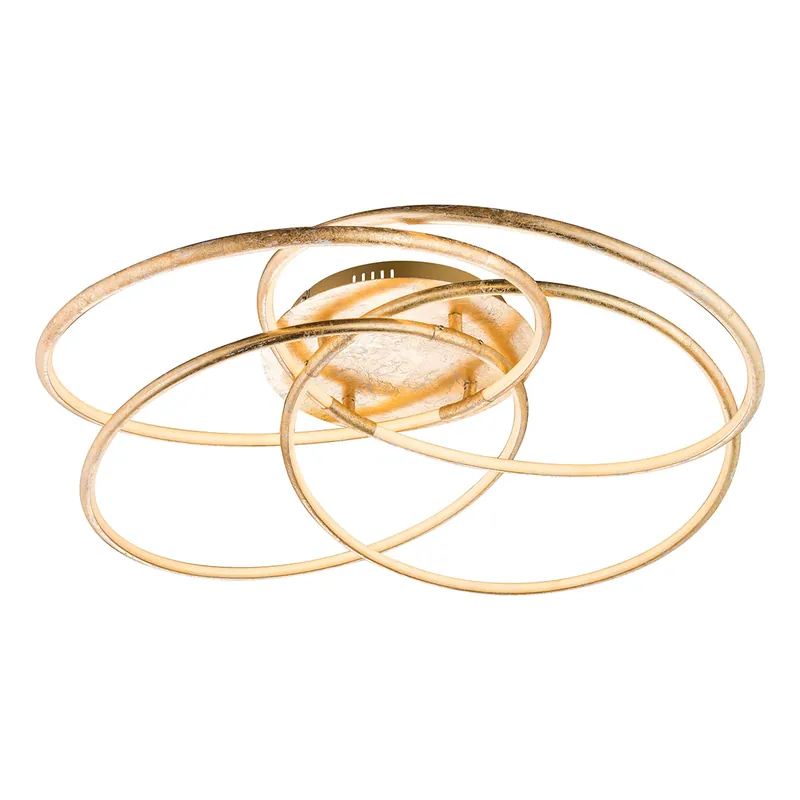 4-Ring-Flechtwerk Deckenlampe Gold Aluminium Globo Barna Begrenztes Angebot