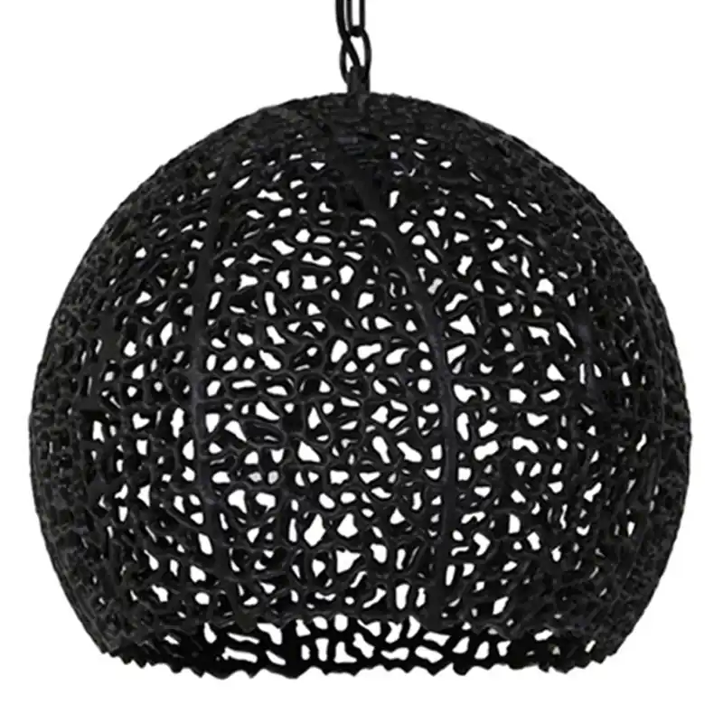 Angebot Rustikale schwarze Kugel-Hängelampe Light & Living Sinula