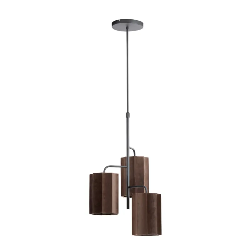Neu Im Sortiment Braune Samt-Hängelampe Light & Living Edisa