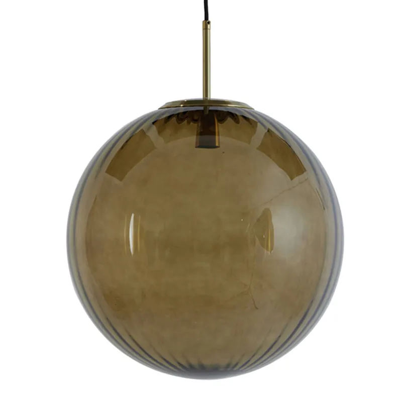 Neuheit Retro braune Hängelampe aus Rauchglas Light & Living Magdala