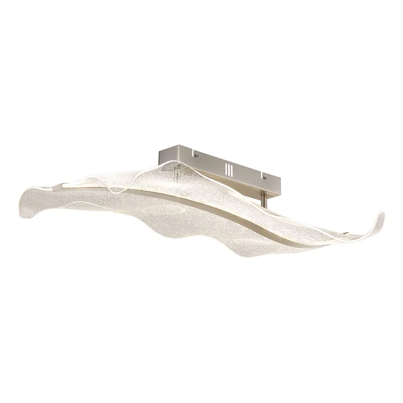 Längliche gewellte Deckenlampe, Nickel/Transparent Globo Saque Preis Gesenkt