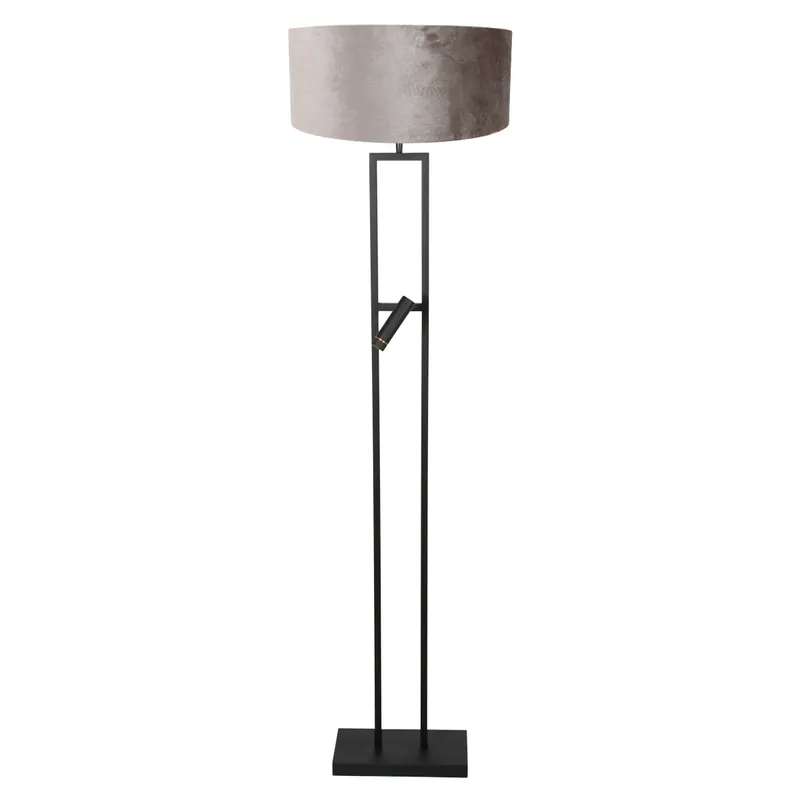 Top-Seller Stehlampe mit grauem Velours-Schirm Steinhauer Stang