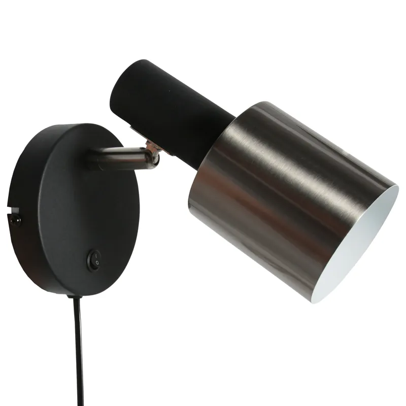 Billig Schwarze Wandlampe mit verstellbarem E27 Spot Anne Light Fjorgard