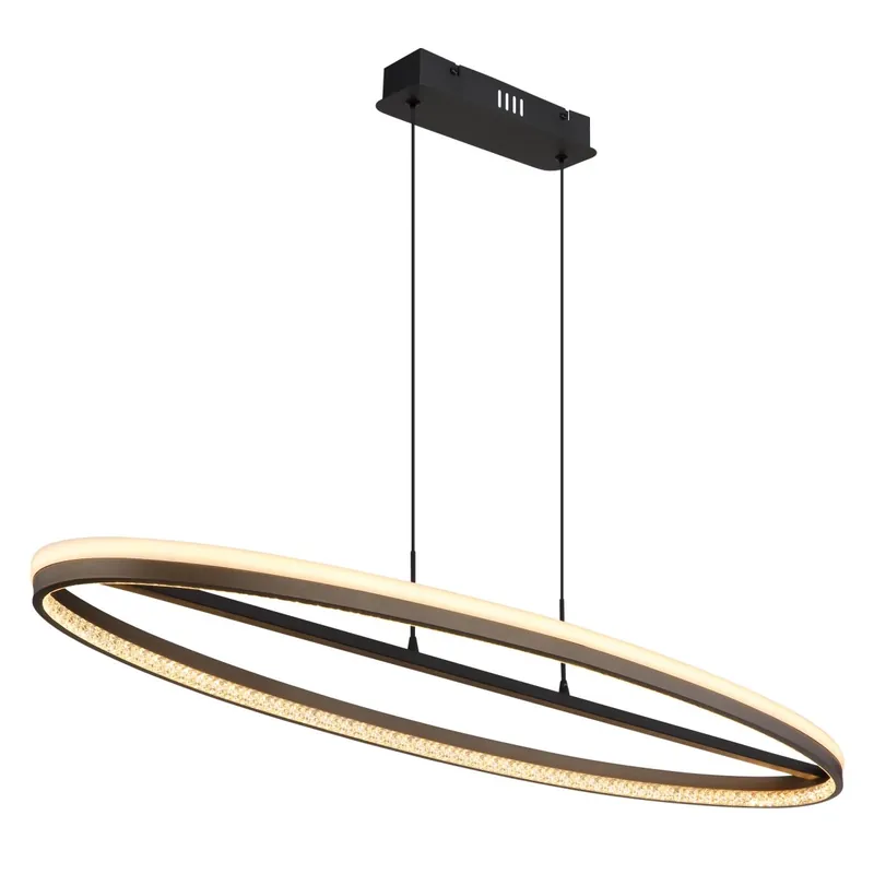 Moderne matt schwarze Pendelleuchte mit elegantem Design Della Expressversand