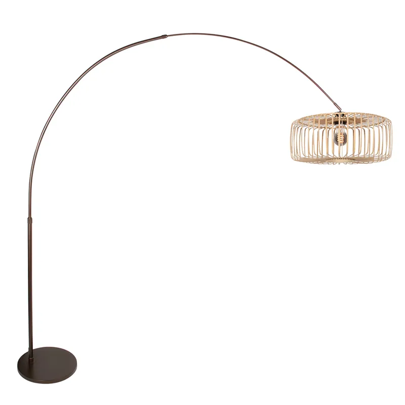 Billig Bogenlampe mit Bambusschirm Steinhauer Breeza-Beache