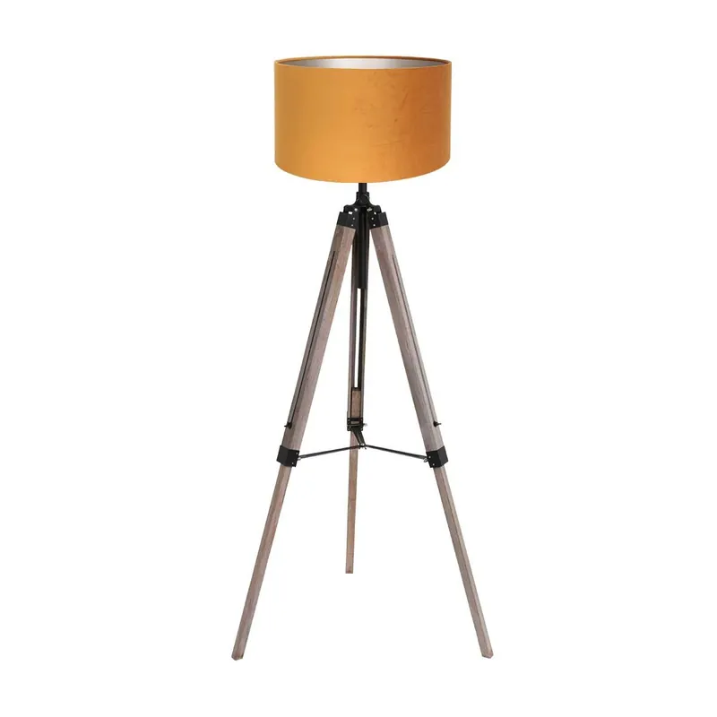 Dreibeinige Stehlampe Schwarz mit Samtdecke Mexlite Triek Bestseller