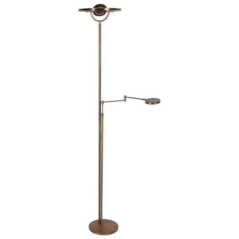 Bodenlampe Bronze Soleil 2 mit Uplight und Lesearm Steinhauer Neue Kollektion