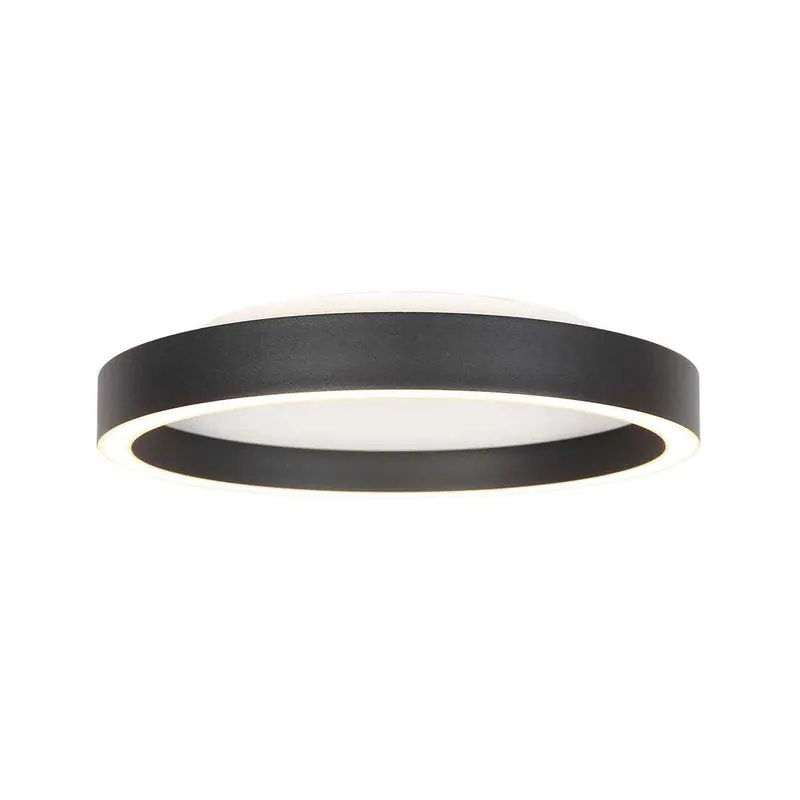 Moderne schwarze Metall-Deckenleuchte Steinhauer Ringlux Aktuell