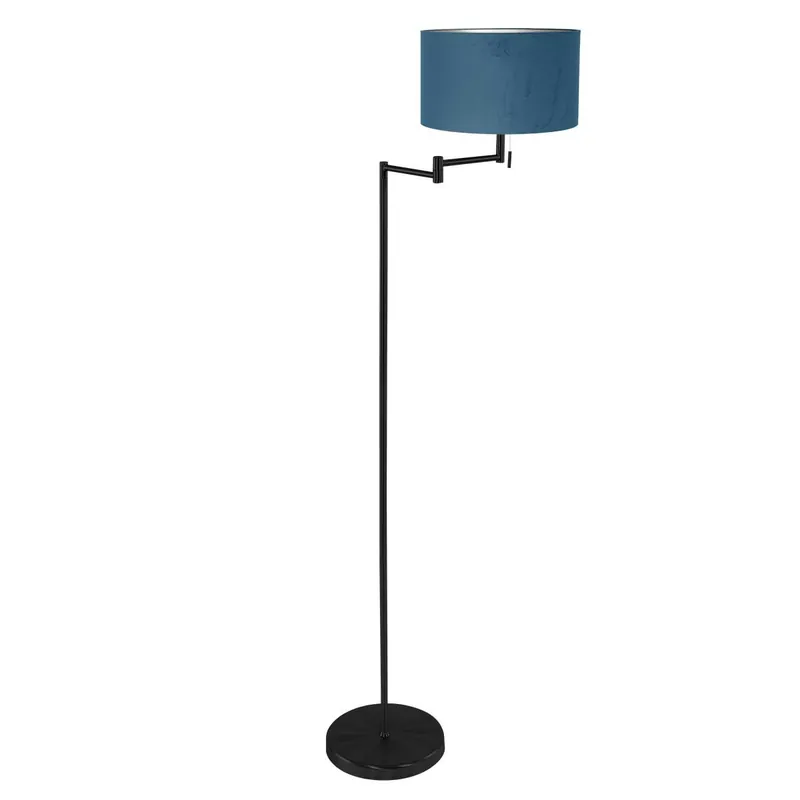 Schneller Versand Moderne schwarze Stehlampe mit blauem Schirm Mexlite Bella