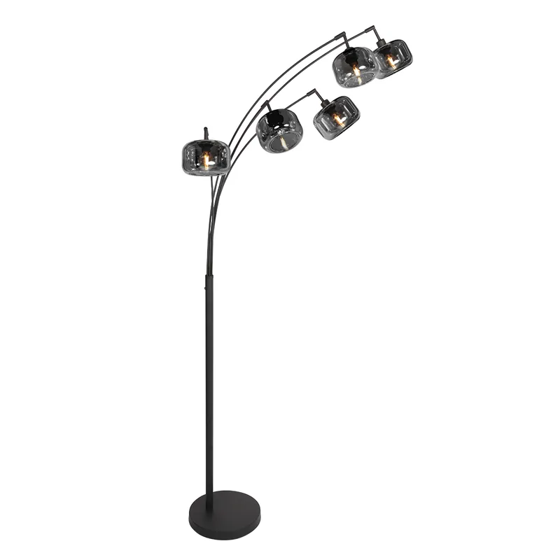 Beliebt Design-Stehleuchte mit schwarzen Rauchglas-Schirmen Mexlite Tenebris