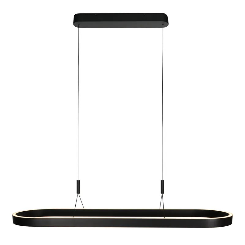 Ovale schwarze Esstischlampe mit Up- & Downlight und LED Steinhauer Mykty Neuheit
