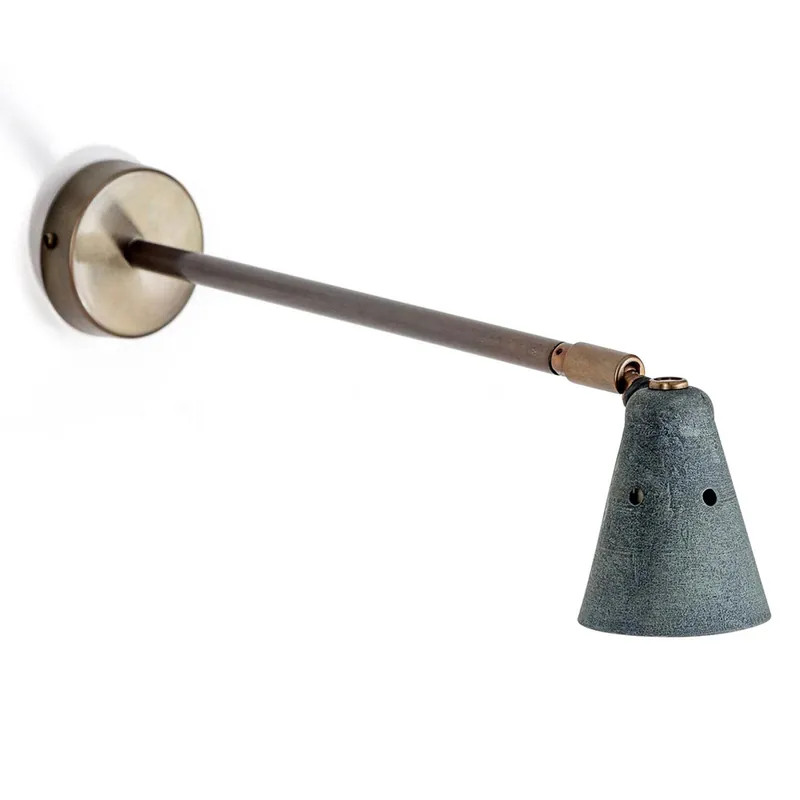 Handgefertigter Strahler mit 35 cm-Wandarm ROTISSE Geprüft