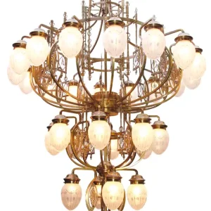 Jugendstil-Kronleuchter mit Tropfenglas PANNONIA 28 Beliebt