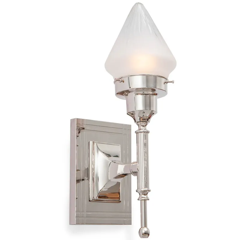 Neue Ware Art Déco-Wandfackel mit spitzem Glas
