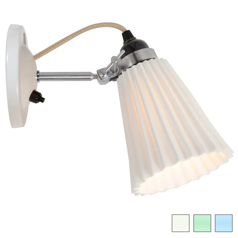 Kleine Wandlampe mit plissiertem Porzellanschirm HECTOR PLEAT Highlight