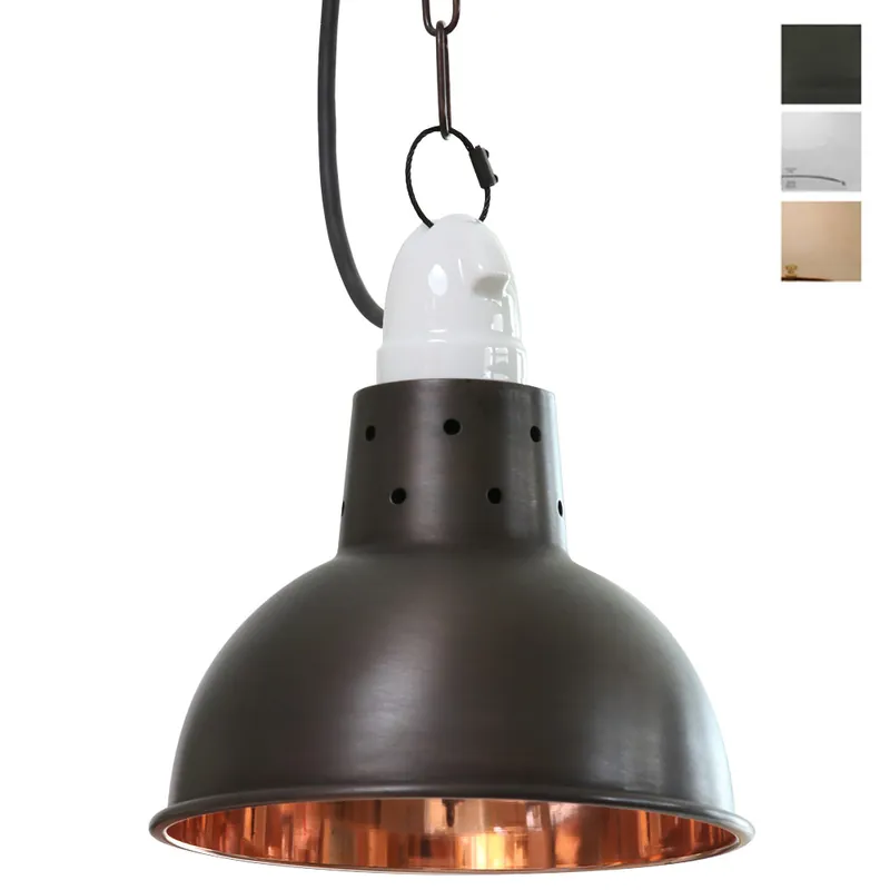 Kleine Stall-Lampe mit Porzellanhalter, Kupfer Günstig