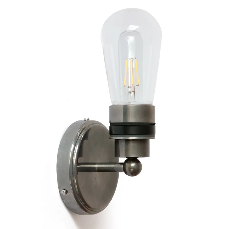Schnäppchen Schlichte Badezimmer-Wandlampe mit Glaskolben, IP65