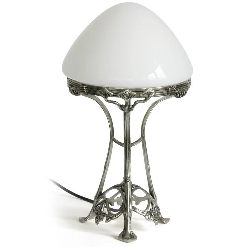 Schneller Versand Art nouveau-Pilz-Tischleuchte mit Opalglas-Schirm