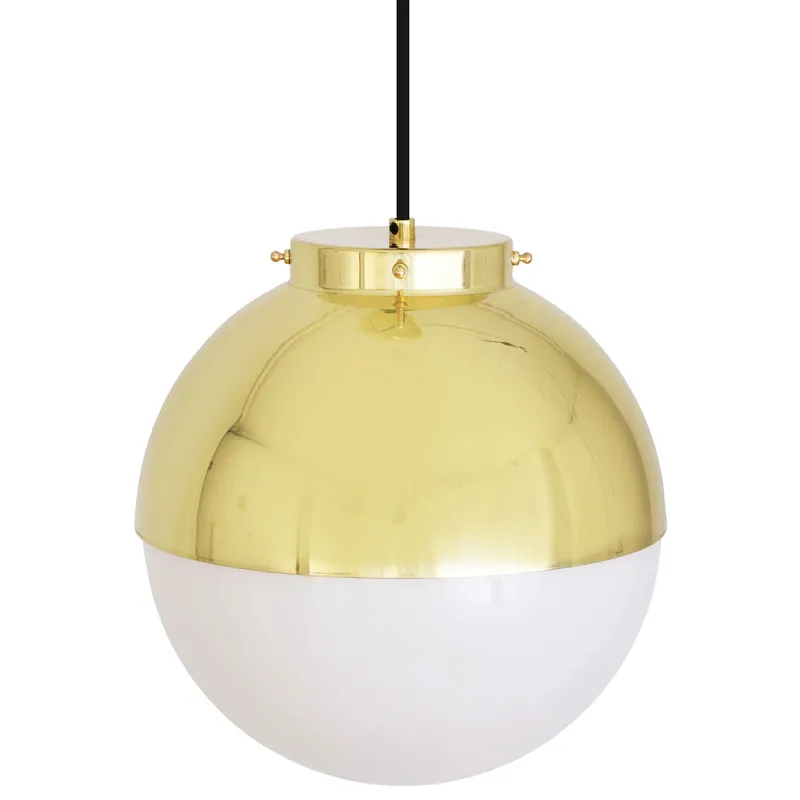 Geprüft Moderne Glaskugel-Pendelleuchte mit Messing-Kuppel
