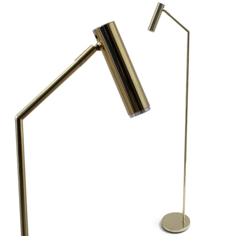 Highlight Schlanke Strahler-Stehlampe aus Messing oder Kupfer OEIL