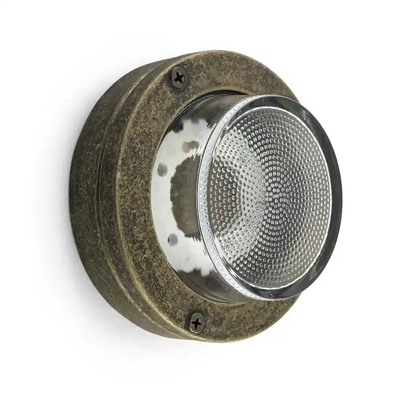 Neue Kollektion Kleine Bullaugen-Wandleuchte mit Perlglas-Diffusor, Ø 14 cm, IP64