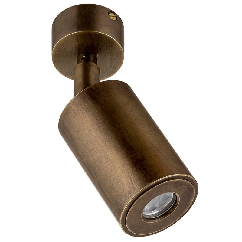 Kleiner einstellbarer LED-Strahler aus Messing, mit IP65 auch für Bäder Aktuell