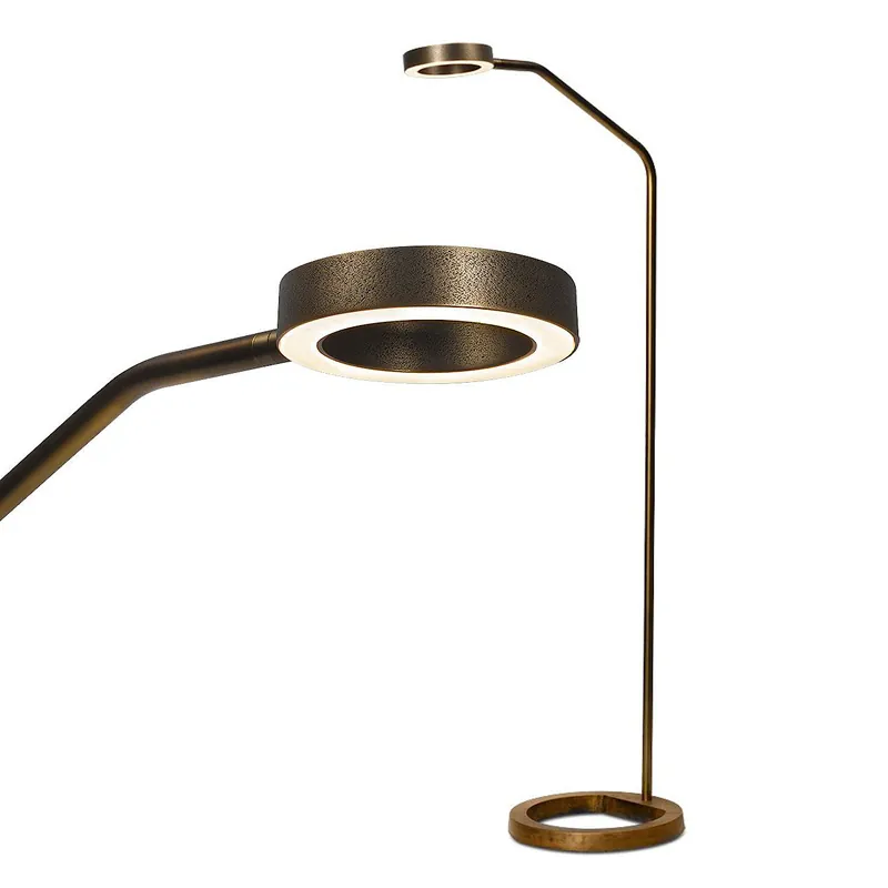 Heißes Angebot Lese-Stehleuchte ARIO, Messing mit LED-Ring-Strahler