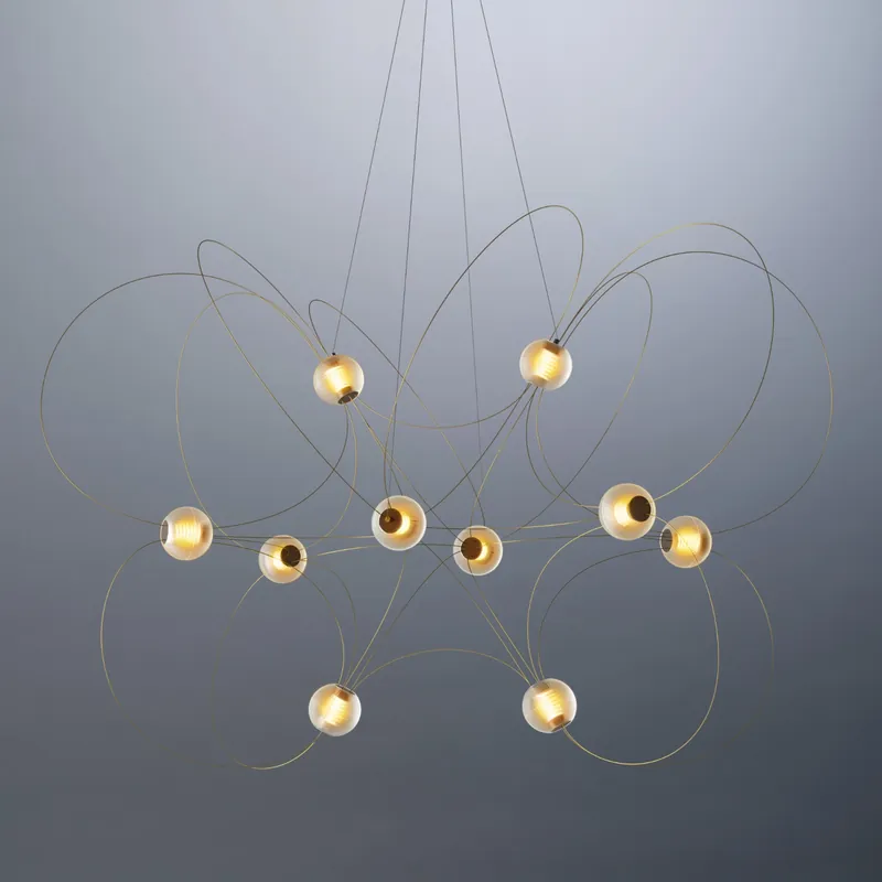 Heißes Angebot Einzigartiger, filigraner Design-Leuchter mit LED-Kugeln MUNARI 10
