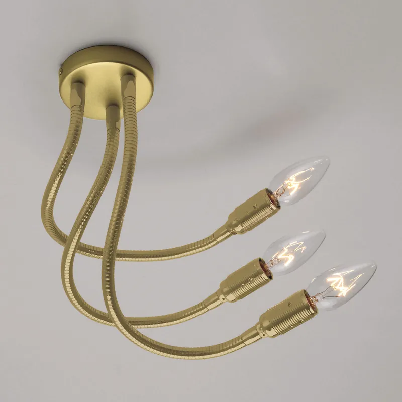 Sofort Bestellen Flexible Deckenleuchte DREIARM LANG Messing