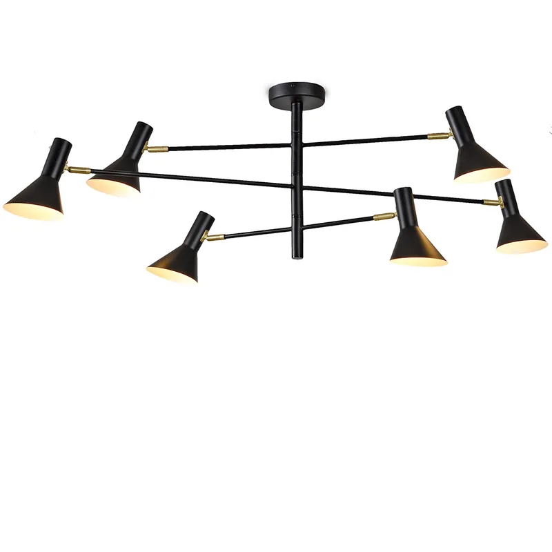 Schnäppchen Mid Century-Design Deckenleuchte mit sechs Schirmen, zwei Farben