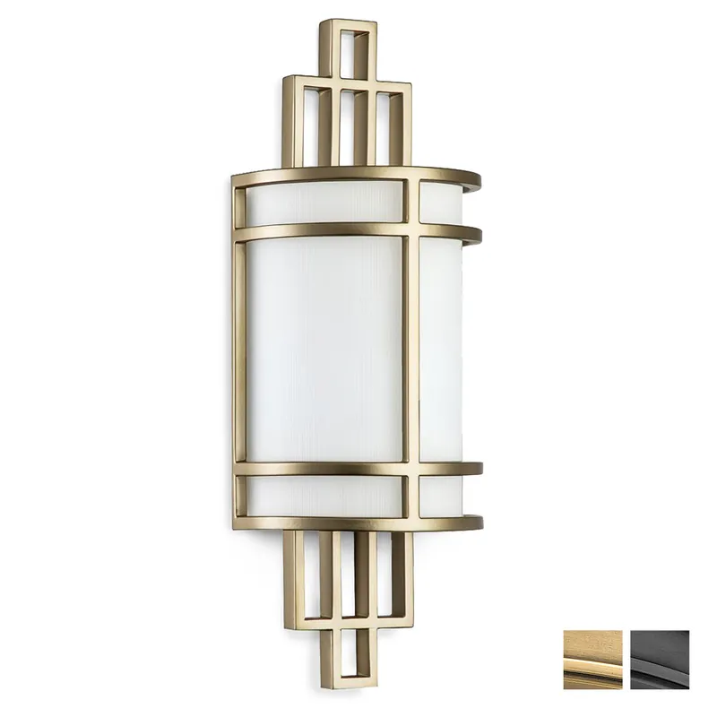 Arts & Crafts-Wandleuchte mit Rillen-Opalglas Highlight