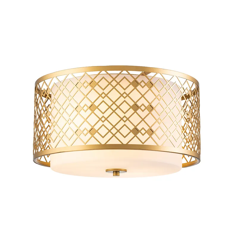 Glas-Deckenleuchte mit geometrischen Ornamenten, gold/silbern, Ø 40 cm Preisreduziert