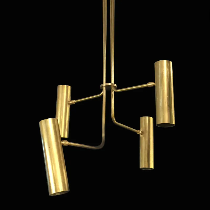 Neu Im Sortiment Design-Leuchter BUKÉ aus Messing mit 4/6/8 Strahlern