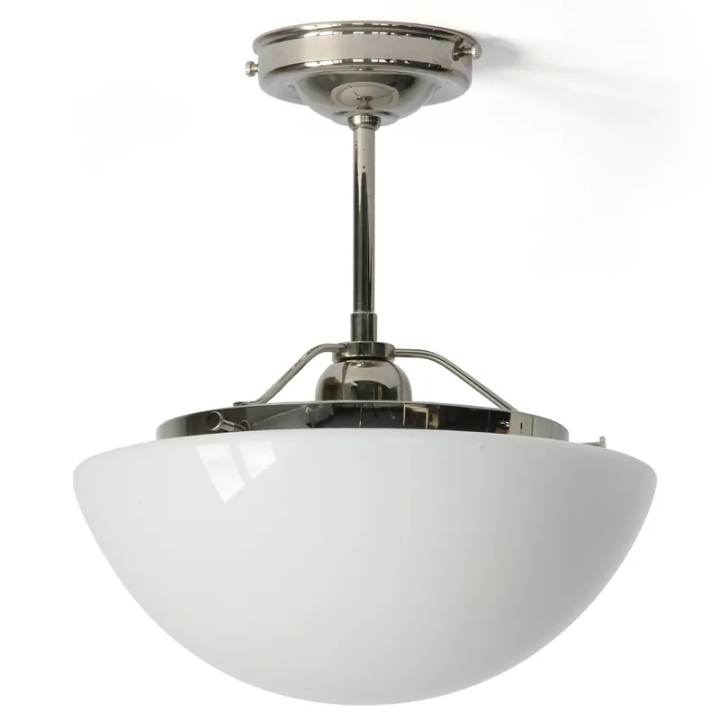 Letzte Chance Zeitlose, elegante Deckenleuchte aus vernickeltem Messing Ø 26 cm