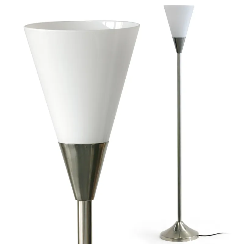 Art déco-Stehleuchte mit opalenem Spitzkegel-Glas Nur Für Kurze Zeit