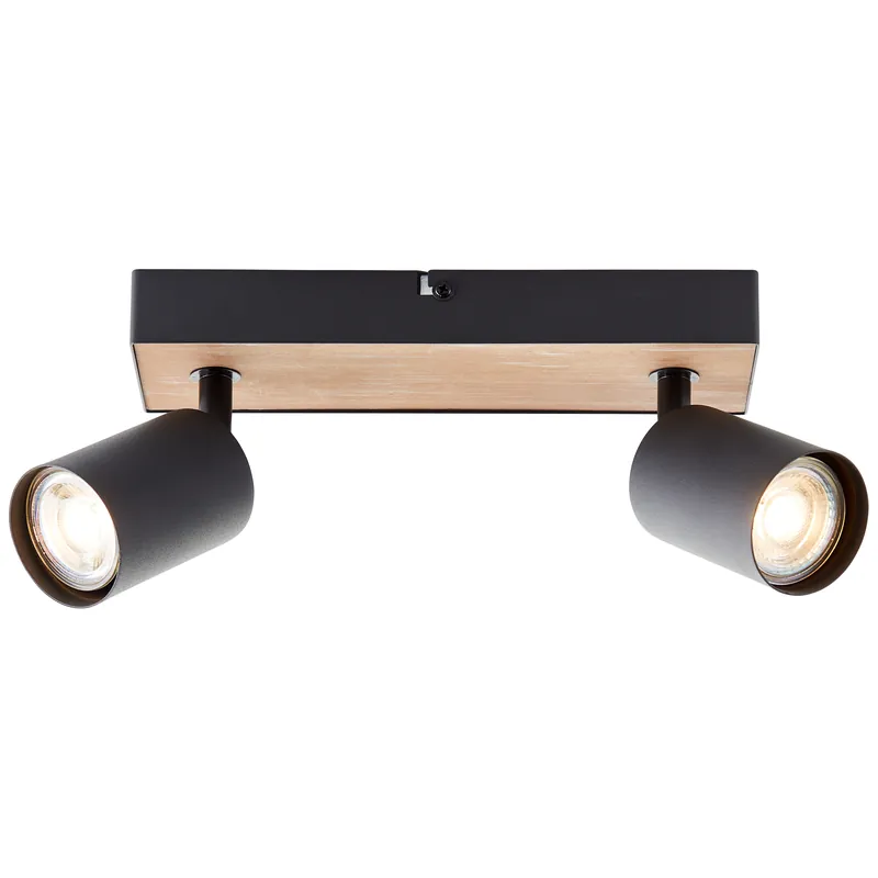 Jello Wood LED Spotbalken, 2-flammig schwarz/holz Preisknaller