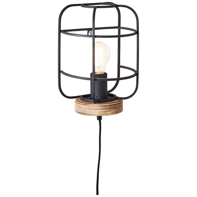 Heißes Angebot Gwen Wandleuchte antik holz/schwarz korund