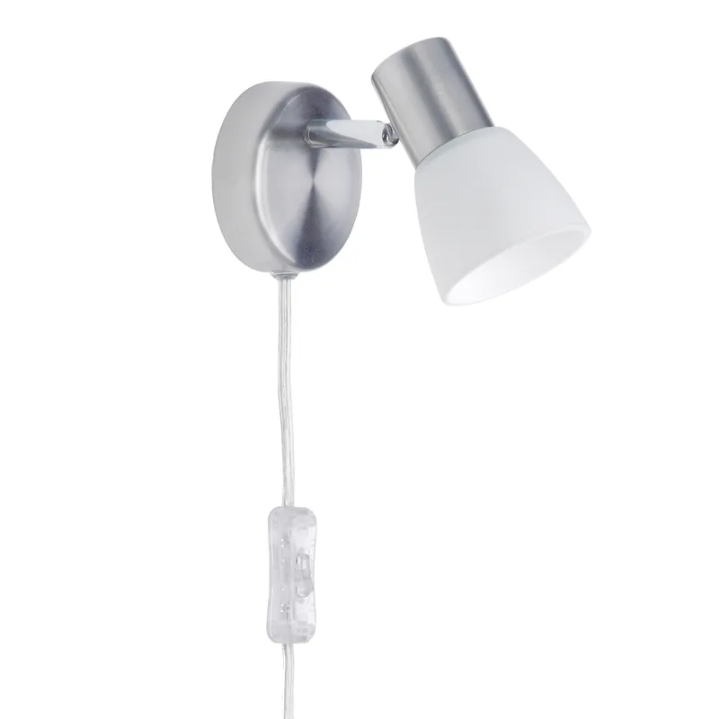 Sonderangebot Luca Wandspot Zuleitung und Schalter eisen/chrom/weiß