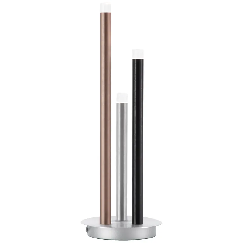 Cembalo LED Tischleuchte 3flg alu/schwarz/braun Top-Angebot